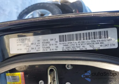 2016 Ram 1500 Big Horn из США, поврежденный, VIN 3C6RR7LT0GG175437